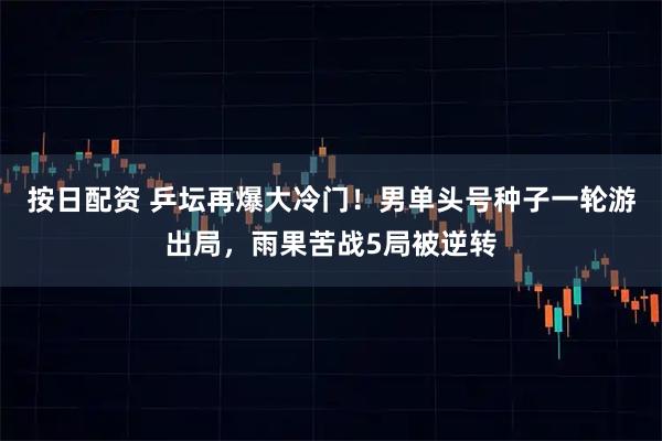 按日配资 乒坛再爆大冷门！男单头号种子一轮游出局，雨果苦战5局被逆转